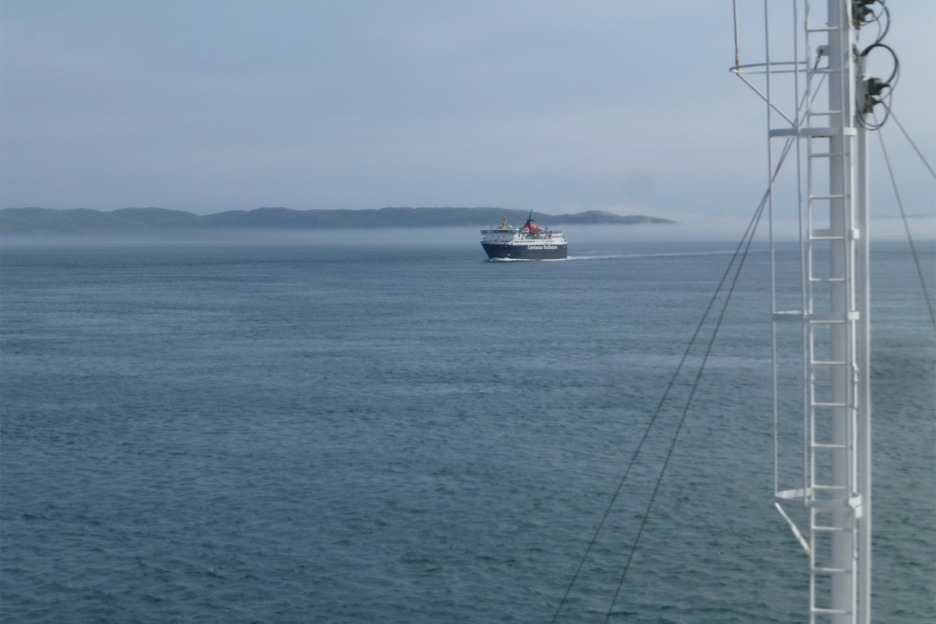 Isle of Mull ferry in the fog